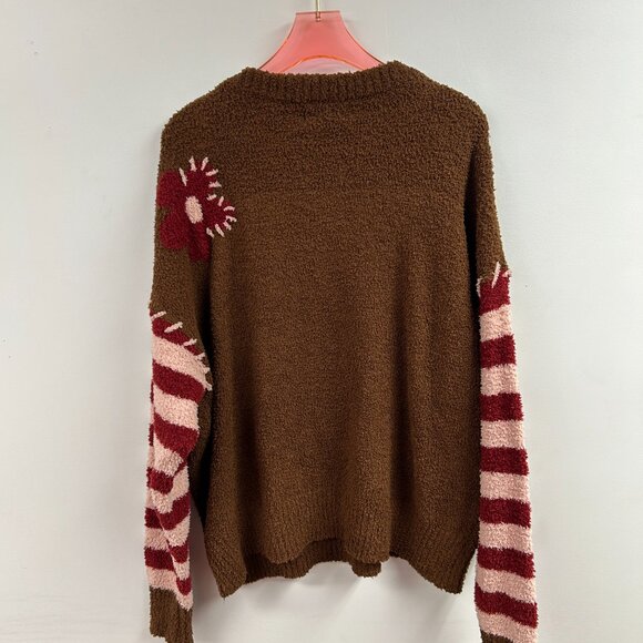 Flower Jacquard Pullover Sweater - CS5318 - Picture 2 of 2